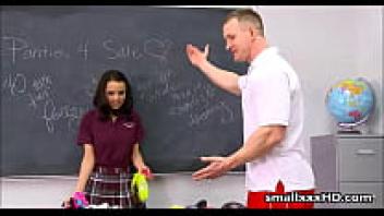 Her gym teacher adores the cheerleader.