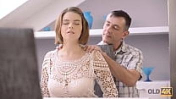 OLD4K. When a busty youngster shows an elderly man their natural physique, they are nailed.