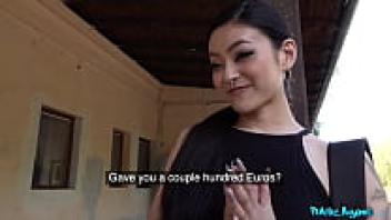 Rae Lil Black, a hot Asian Japanese beauty and public agent, is seen in a public train station with a wet pussy creampie.
