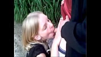 Cock sucking in the open air