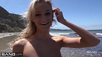 Emma Hix's beachfront strip tease from BANG Real Teens
