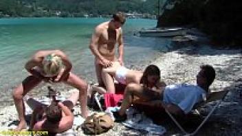 b. Beach orgy public family therapy