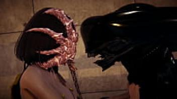 A girl who is loved by an alien in 3D porn