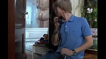 Stepson plays with his mother's underwear.