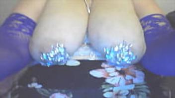 Happy natural tits