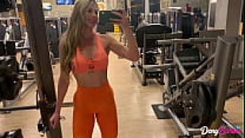 After the gym, a hot milf lets the personal have their ass!