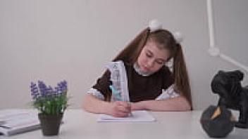You naughty schoolbabe, you don't learn your studies and you don't listen to your father! Initially, Anal