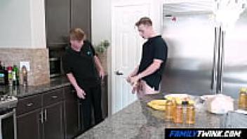 FamilyTwink: A big brother uses a ruler to tease his brother