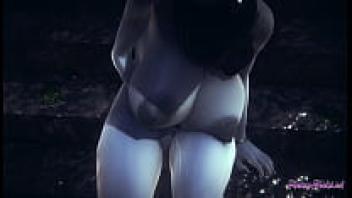Japanese manga anime cartoon game porn: Lady Dimitresku fingering and squirting in Resident Evil Hentai 3D on a rainy day