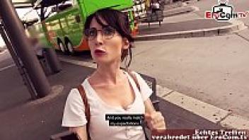 Public pick-up of a German student girl With a petite, slender young physique, EroCom Date Sexdate and outdoor sex