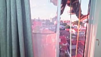 I'm penetrating my stepdaughter's ass when a window cleaner shows up out of nowhere and witnesses us having sex. We kept loving each other despite her extreme nervousness. A moment of casual voyeurism. Stepdad lets the cleaner see how they're doing by opening the blinds.