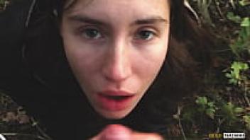 In POV, a shy young Russian lady blowjobs and swallows sperm in a German woodland (first homemade porn from family archive). #thin #Russiangirl #bj #blowjob #cum #cuminmouth #swallow #amateur #homemade