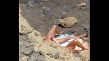 On the beach, touches