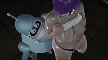 Futurama: Bender creampies Leela in 3D porn