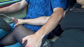 ⓵ Dangerous Cumshot and Public Handjob in a Car at High Speed! - XSanyAny