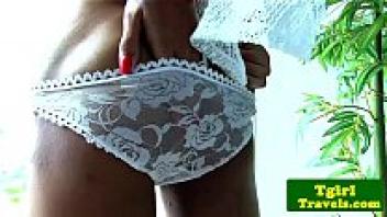 Nit, a ladyboy from Cambodia, plays with herself.