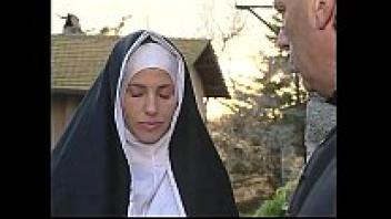 A sister is being comforted by two nuns, but she is unaware that they are two lustful shemales!