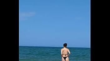 In a tent on a public beach, I was in love with my Asian lover. Inside, I cum!