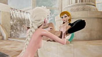 Elsa x Anna's frozen lesbian 3D porn