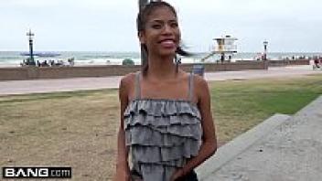 Hardly legal Nia Nacci, an ebony adolescent, has her tight pussy stretched.