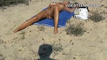 Teen interview on a summer beach