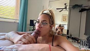 HUGE LOAD FROM A CUTE LATINA WITH GLASSES