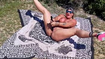 On the beach, a nice bitch is loved.