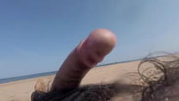 On the beach, with a transparent bowl