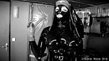 Medication from the Insane Room Organisation TRAILER Nurse (latex, heavy rubber, gas mask, hood, latex catsuit)