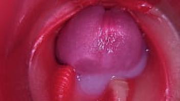 Super Cum in the vagina. Great internal camera. 4K