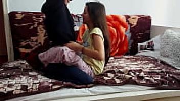 A teenage couple making passionate love on a real amateur sextape