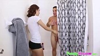 Stepbrother's cock is sucked by Stepsister.