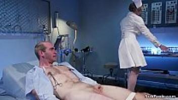 Milf nurse banging male patient with huge tits