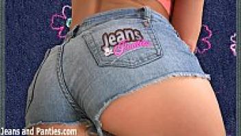 Milana wearing a stylish new pair of slim jeans