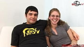 In front of the cuckold, a skinny, glasses-wearing wife adores a BBC.