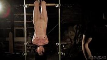 The BDSM sex master severely punished the young slave by spanking him.