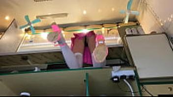 Adorable stepdaughter voyeur with a covert camera at work