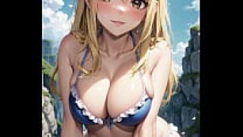 (AI-GENERATED 3D ANIMATED) A beach woman pursues a good love (with the ASMR sound of pussy masturbation! AI porn)