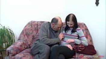 The nice girl accepted the elder freak's promise of love.