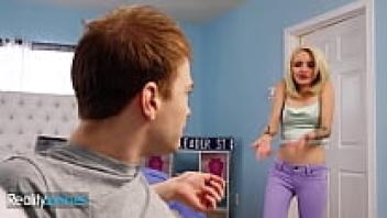 Lola Fae, a kinky teen, decides to assist Alex in having an orgasm after catching him masturbating.