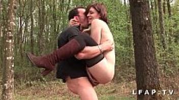 In the middle of nature, Papy Voyeur and the French chick had a gangbang.