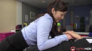 In the workplace, a Japanese instructor engages in unrestrained oral sex.