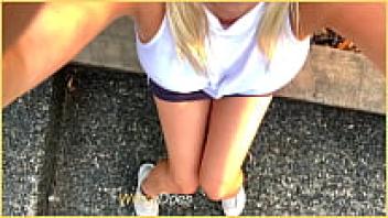 Public upskirt by a wife