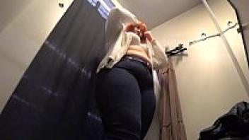 Bbw was captured on camera in a mall public changing room. Vogue, mature MILF. PAWG.