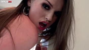 Tori Black, a very attractive nympho, is shown playing with her vibrator by herself in the kitchen on the Only3X Network (1080).