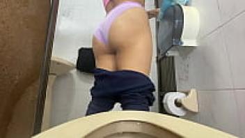 They record the nurse pissing in the public restroom of the dental clinic.